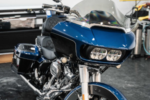 Dark Blue Harley Cruiser